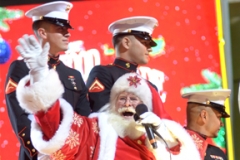 Santa on his Float with Marine Corps escorts